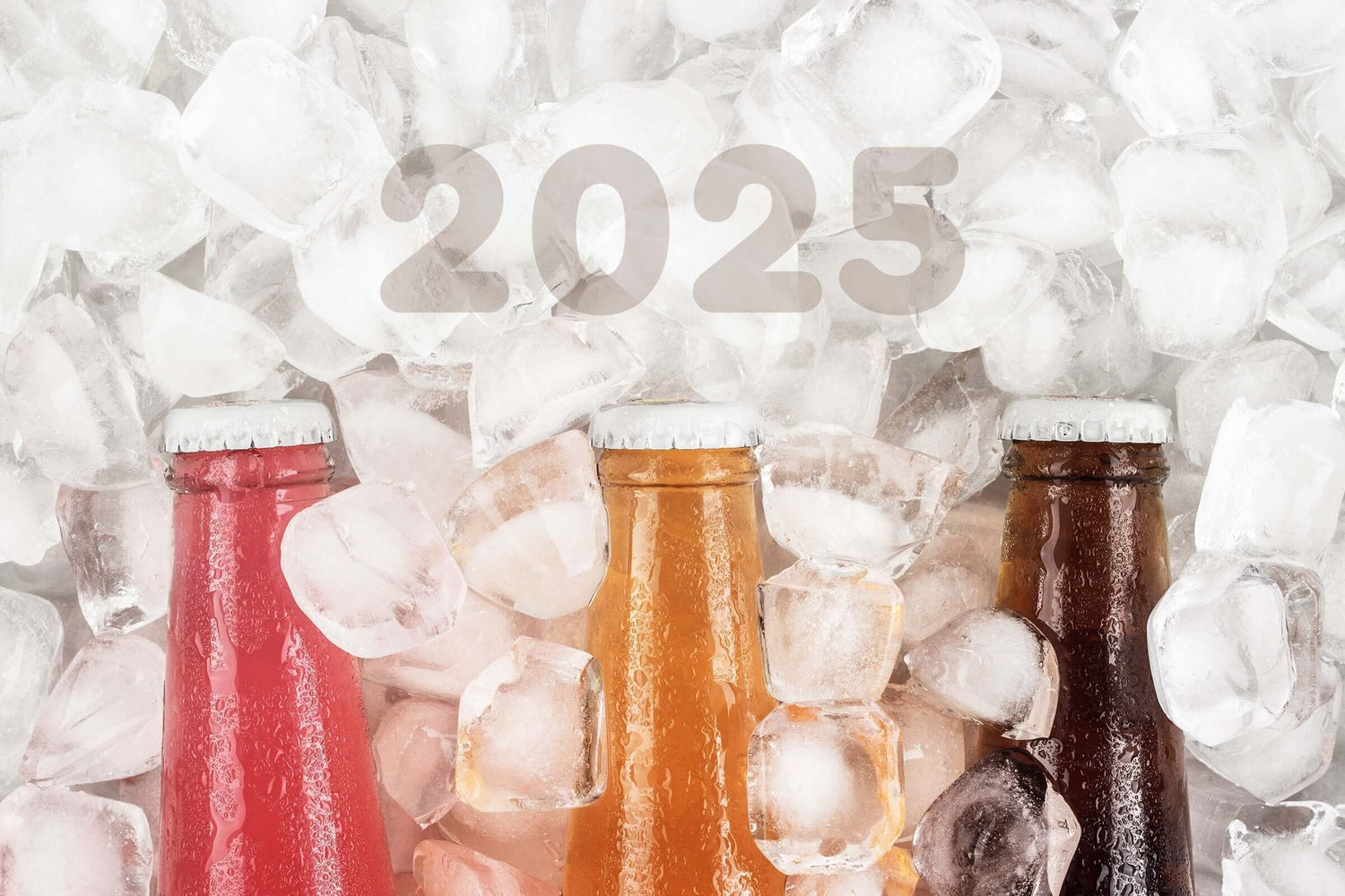 Gekühlte Getränke mit 2025 Schriftzug