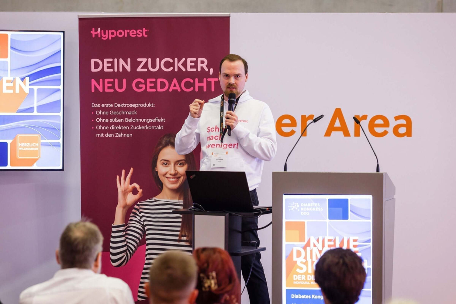 Hyporest Gründer Julius Grennigloh spricht vor Fachpublikum DDG auf dem Diabetes Kongress