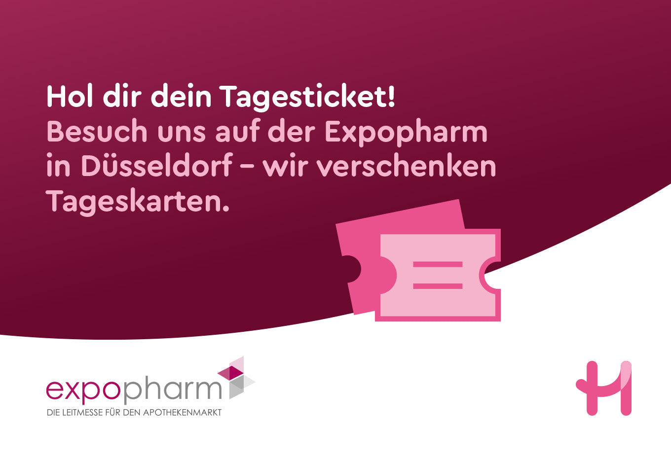 Besuch uns auf der Expopharm in Düsseldorf - wir verschenken Tageskarten.